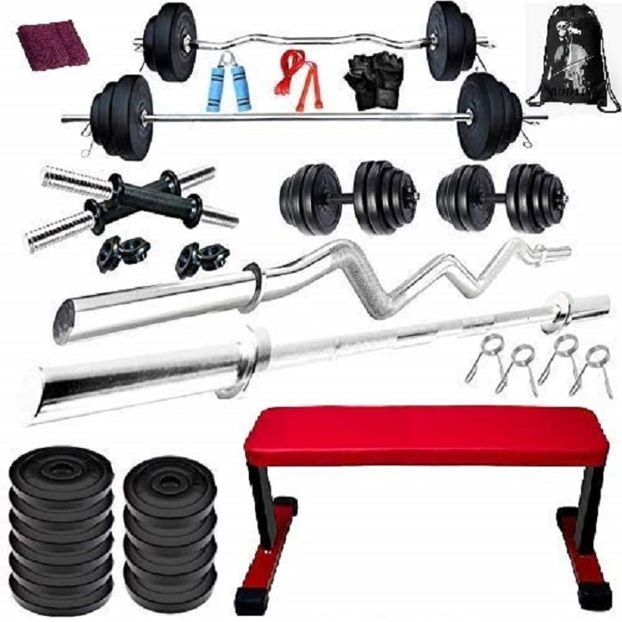 BODYFIT Total Gym Kit Combo 20 Kg Weight Plates Dumbbell Set Home Gym Set  (Multicolour, 1 X 5 Feet, 1 X 3 Feet),Exercise Set, Gym Accessories. :  : Sports, Fitness & Outdoors